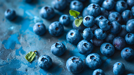 fresh blueberry top down view background poster 
