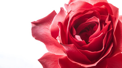 pink red rose flower isolated on white background Red bright color : Generative AI