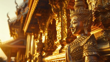 landscape photo of golden thai temple