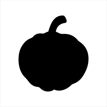 Pumpkin silhouette isolated on white background. Pumpkin icon illustration design.