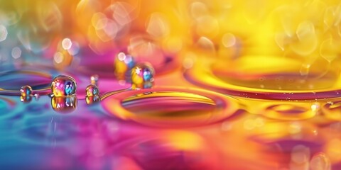 Poster - Vibrant Abstract Water Droplets