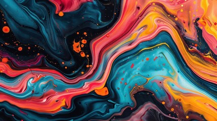 mesmerizing abstract fluid art vibrant swirling colors dynamic closeup rich spectrum of hues hypnotic motion