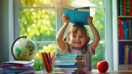 Wall Mural - The girl with a book