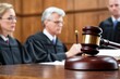 © PNG&Background Image - Legal judge's hammer in front of  lawyers and people at the background with copy space.