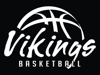 Wall Mural - vikings basketball team graphic white version is a sports design template that includes graphic viki