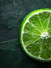 Wall Mural - Close-up of a lime half with visible pulp and texture.