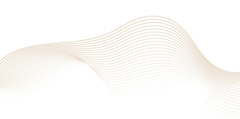 Wall Mural - abstract vector wavy lines flowing smooth curve gold gradient color on transparent background in con