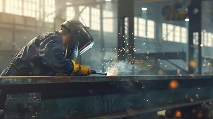 Canvas Print - The Welding Technician at Work
