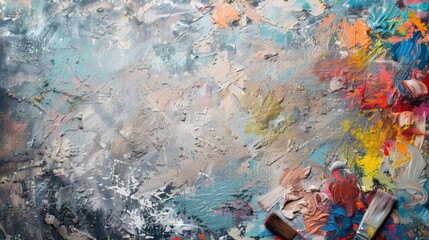 Canvas Print - Artistic materials with space for copy