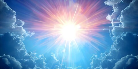Poster - Ascension of Jesus in Vibrant Sky The Second Coming. Concept Ascension of Jesus, Vibrant Sky, Second Coming