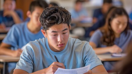 Canvas Print - The student taking exam