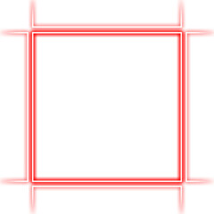 Wall Mural - red frame square neon light