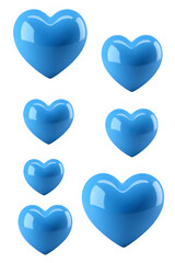 3D blue hearts