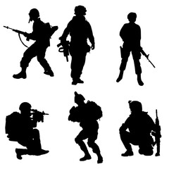 Army Black Silhouette Set 