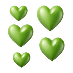 Wall Mural - 3D green hearts