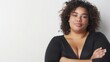 © Bijac - plus size female model posing confidently on simple isolated white background fashion photography