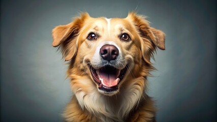 Wall Mural - Happy dog with a big smile , happy, dog, pet, smiling, cute, adorable, animal, domestic, joyful, cheerful, furry, playful