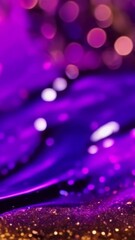 Wall Mural - vertical 9:16 blue purple black gold shimmering abstract background with bokeh