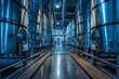 © Vitalii Shkurko - Wine fermentation tanks in modern wine factory