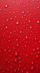 Drops of Water, Rain and Dew on Red Background, Abstract Image, Texture, Pattern Background, Wallpaper, Background, Cover and Screen of Cell Phone, Smartphone, Computer, Laptop, Format 9:16 and 16:9 -