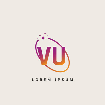 Alphabet letter VU UV unique logo vector template illustration