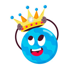 Wall Mural - Download handy flat sticker of crown emoji 

