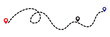 © becky studio - Route icon between two points with dotted path and location pin. Location pointer continuous one line drawing. GPS navigation line route mark.