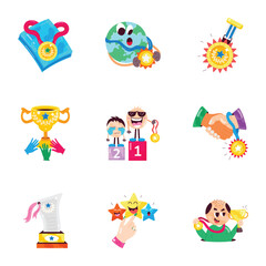 Sticker - Modern Pack of Attainment Flat Stickers 

