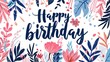 © Khalida - Handdrawn doodle lettering postcard with Happy birthday Includes phrases like Time to celebrate and Make a wish Designed as a label for banners and tshirt designs