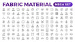 © artnazu - Set of Fabric Material line icon set. Fabric Features, Materials, Fabric Business web icons in line style. Product, industry, shop, symbol.