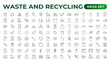 © artnazu - Set of Waste and Recycling line icons. Garbage, Trash, separation, and waste recycling Linear icon collection.