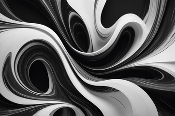 Abstract pattern of swirling black and white lines dynamic and mesmerizing visual