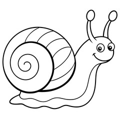 Wall Mural - Illustration for coloring Snail