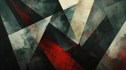 Wall Mural - Dark abstract geometric background. Generative AI