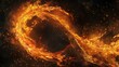 © Roman - Fire flames black background. Generative AI