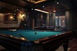 © Ева Поликарпова - A pool table situated in a cozy living room next to a comfortable couch