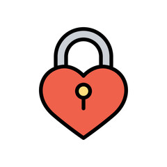 Wall Mural - Heart lock icon