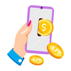 Wall Mural - A scalable flat sticker of payment app 

