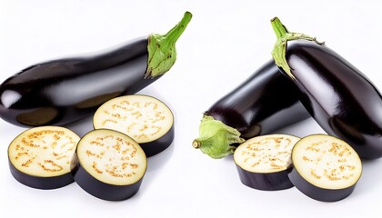 Wall Mural - Eggplant, aubergine or brinjal - Solanum melongena is grown worldwide for its edible fruit. purple,spongy, absorbent fruit is used in several cuisines. Asian cooking vegetable food and broth concept