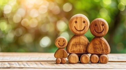 wooden figures on a wooden background