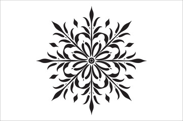Poster - snowflake silhouettes collection isolated on white background. Flat snowflake icons.
