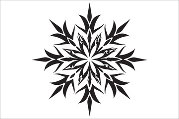 Fototapete - snowflake silhouettes collection isolated on white background. Flat snowflake icons.