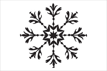 Fototapete - snowflake silhouettes collection isolated on white background. Flat snowflake icons.