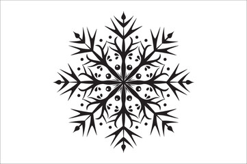 Fototapete - snowflake silhouettes collection isolated on white background. Flat snowflake icons.