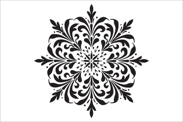 Poster - snowflake silhouettes collection isolated on white background. Flat snowflake icons.