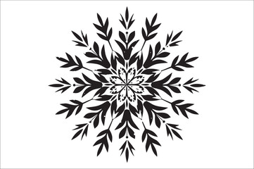 Poster - snowflake silhouettes collection isolated on white background. Flat snowflake icons.
