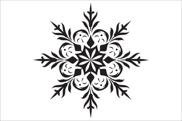 Poster - snowflake silhouettes collection isolated on white background. Flat snowflake icons.