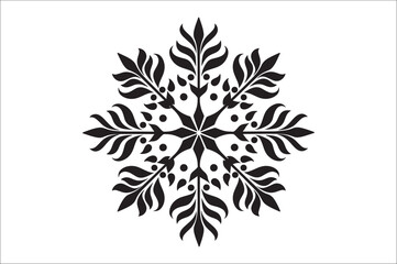 Poster - snowflake silhouettes collection isolated on white background. Flat snowflake icons.
