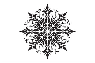 Fototapete - snowflake silhouettes collection isolated on white background. Flat snowflake icons, Nice element for Christmas banner.
