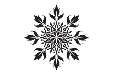 Poster - snowflake silhouettes collection isolated on white background. Flat snowflake icons, Nice element for Christmas banner.